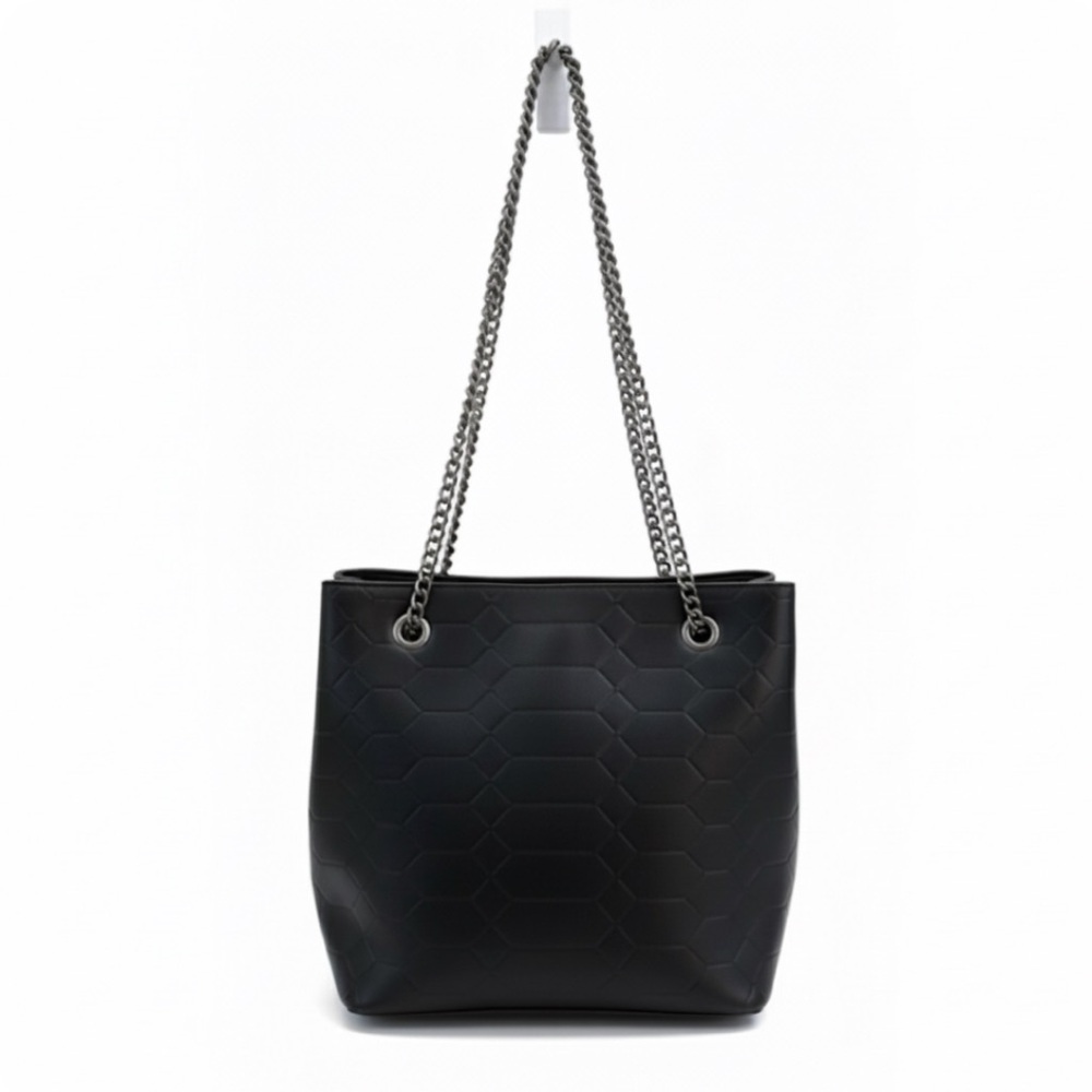 Aimee Kestenberg Black Quilted Leather Convertible Chain Crossbody Bag EUC!